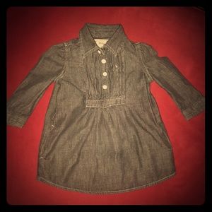 Black jean dress with pockets